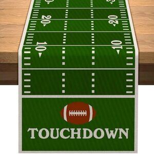 Football Field Table Runner 6 Foot Polyester Sports Theme Green NEW 13” x 72”